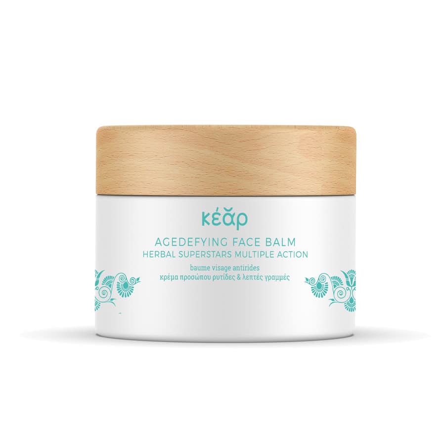 Kear waterless multiple action natural AgeDefying face balm for wrinkles and fine lines.