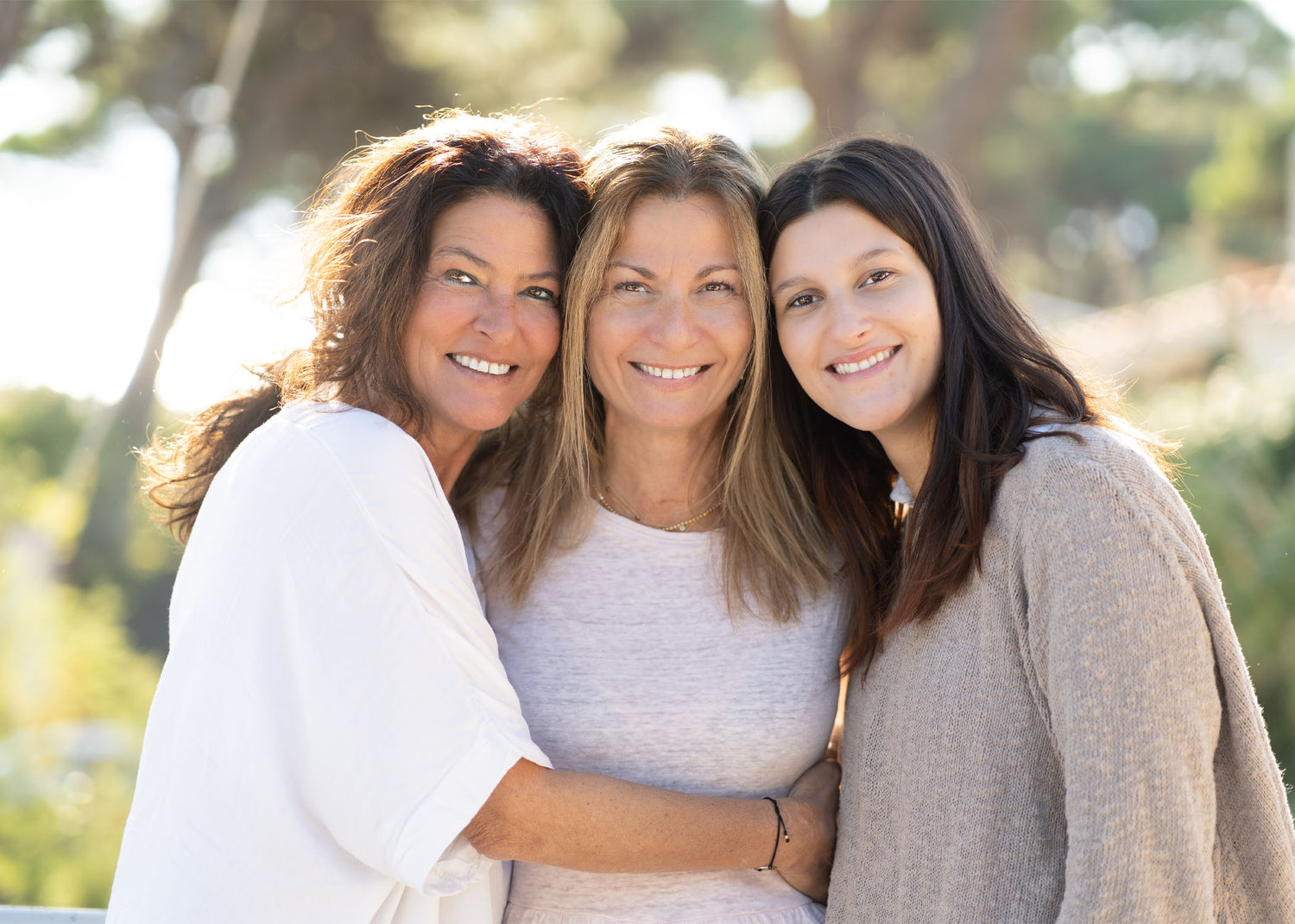 Kear natural skincare team members - Ypatia & Dora - in outdoor natural background.