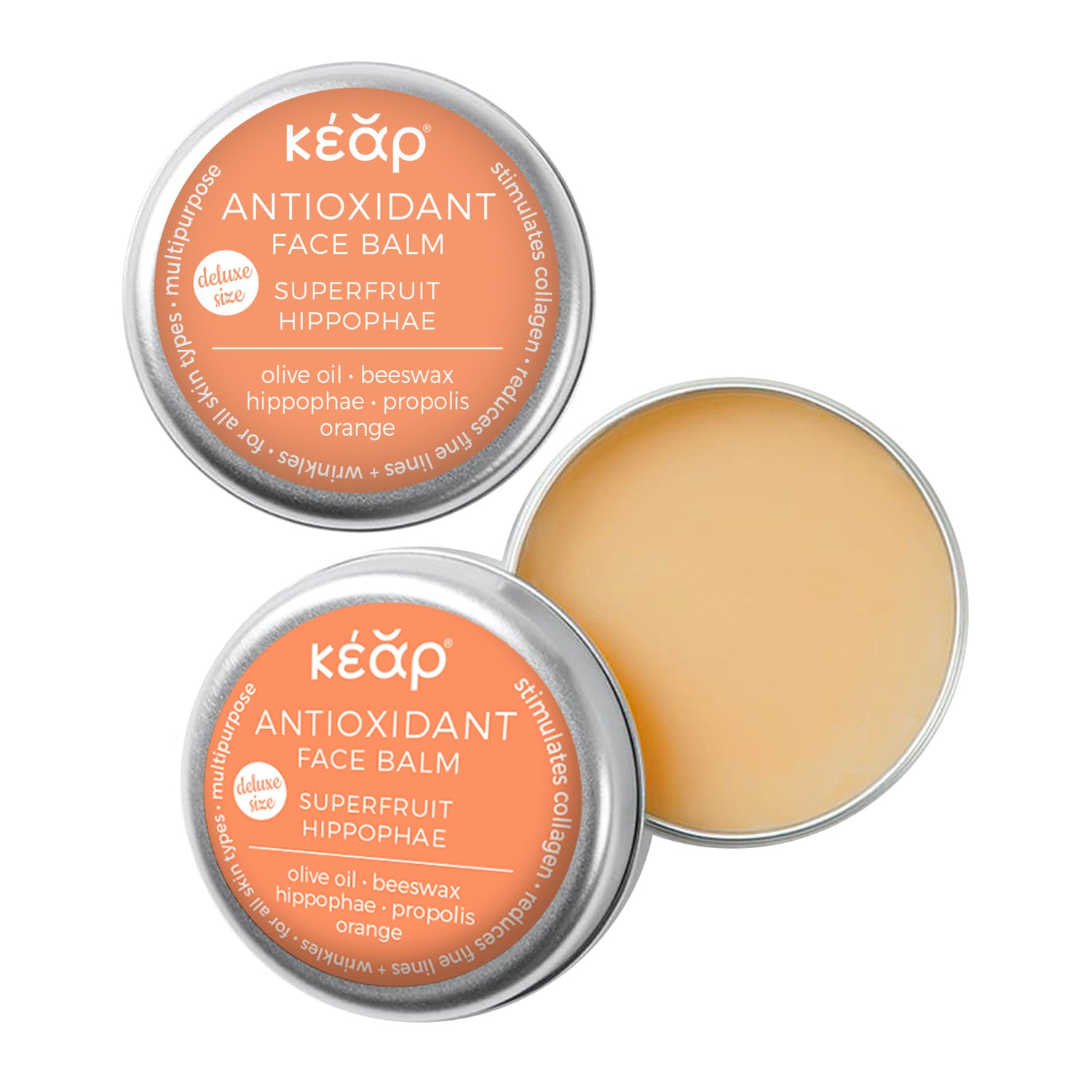 Closeup of Kear mini size waterless Antioxidant face balm.