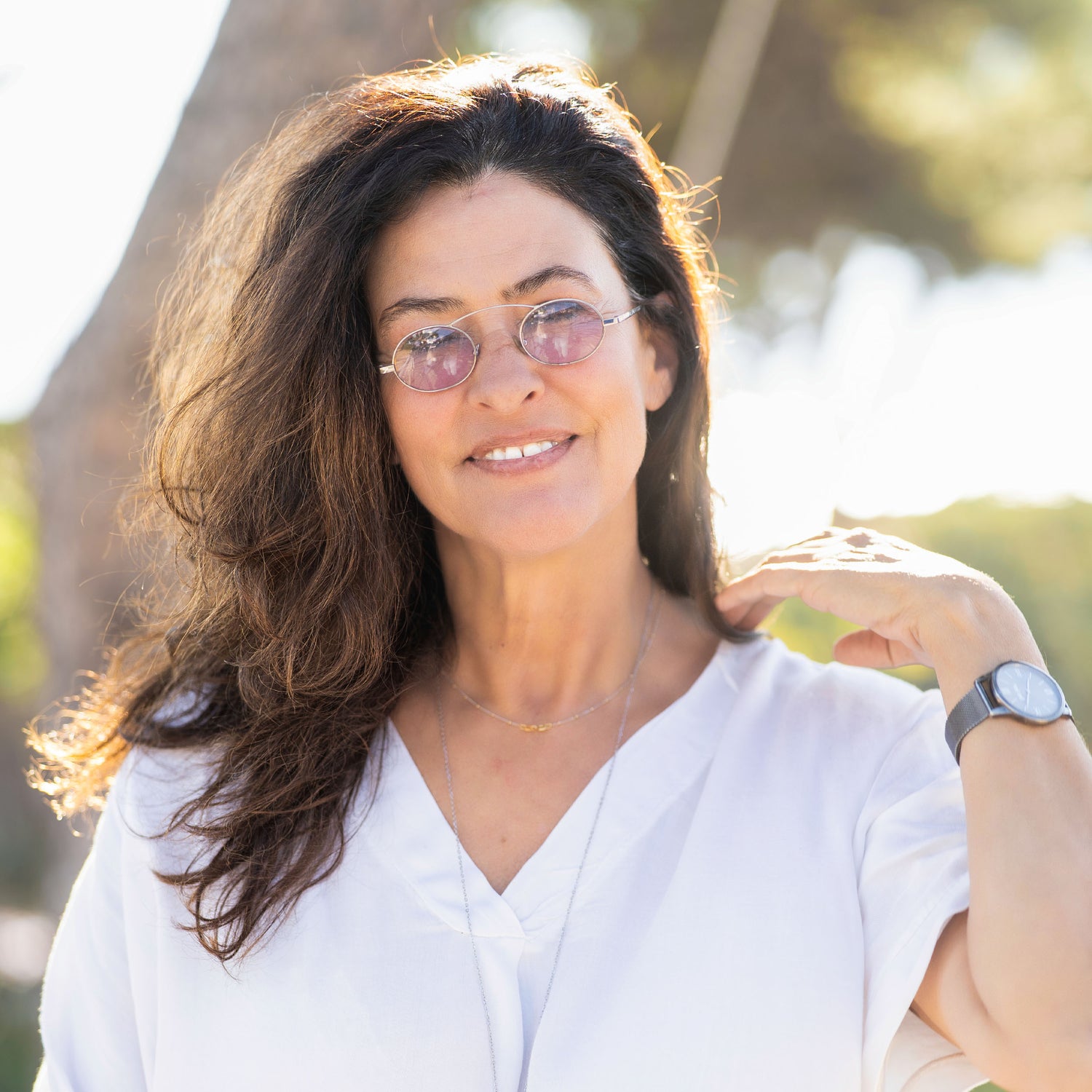 Kear natural skincare team member Dora in outdoors natural background.