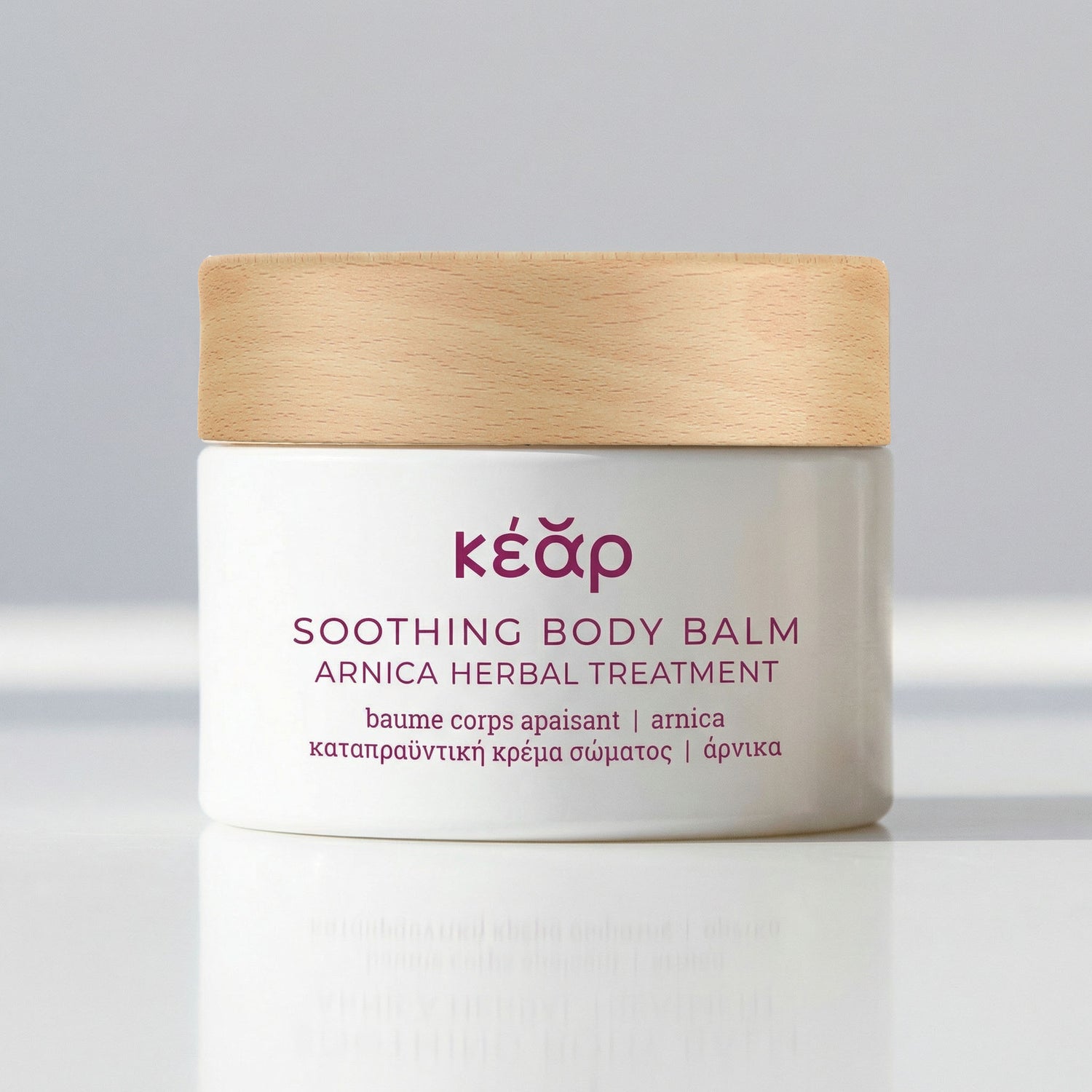 Kear Soothing body balm with arnica extract.