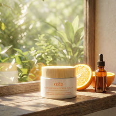 Kear waterless AntiOxidant face balm with sea buckthorn and orange essential oil.