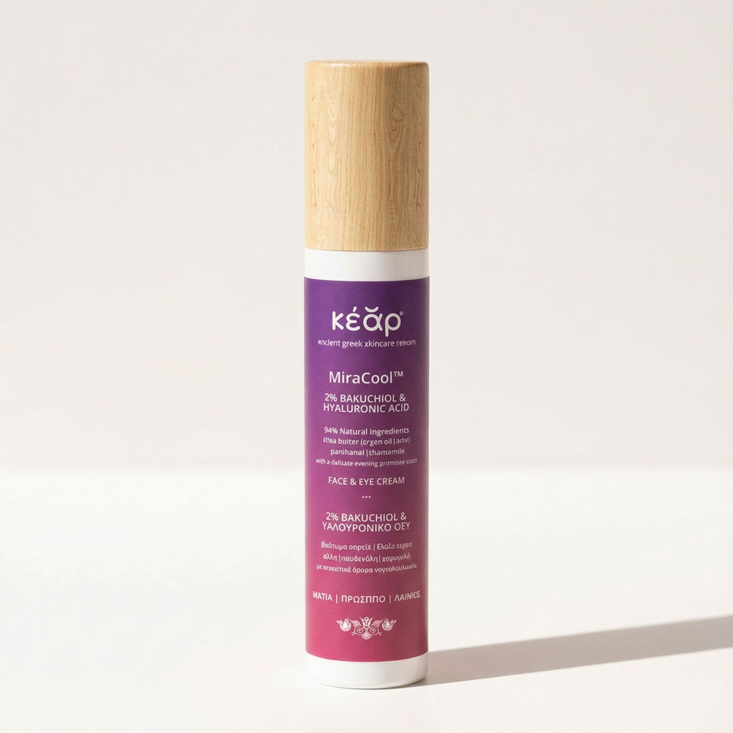 Kear MiraCool face, Eyes Cream with bakuchiol, aloe and hyaluronic acid for 24H hydration.