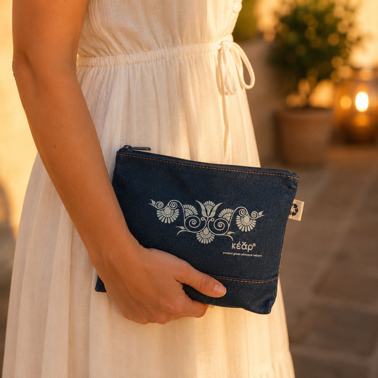 Denim Zip Clutch
