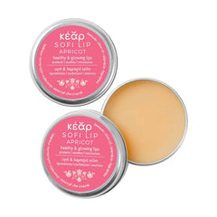 Texture of Kear SofiLip apricot natural lip balm.