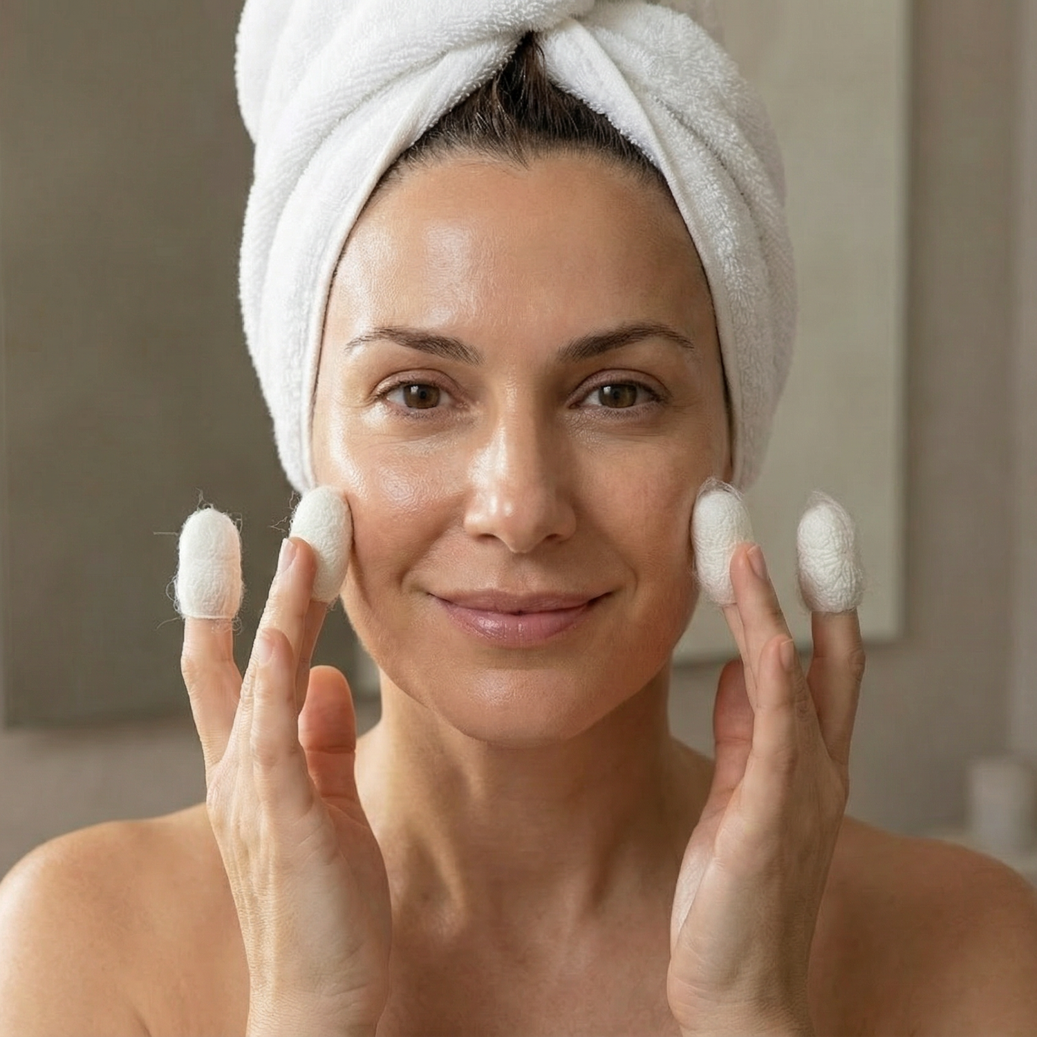 Use of Kear SilkRevive silk cocoons for facial exfoliation.